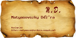 Matyasovszky Dóra névjegykártya