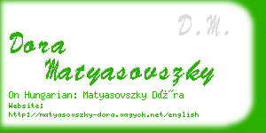 dora matyasovszky business card